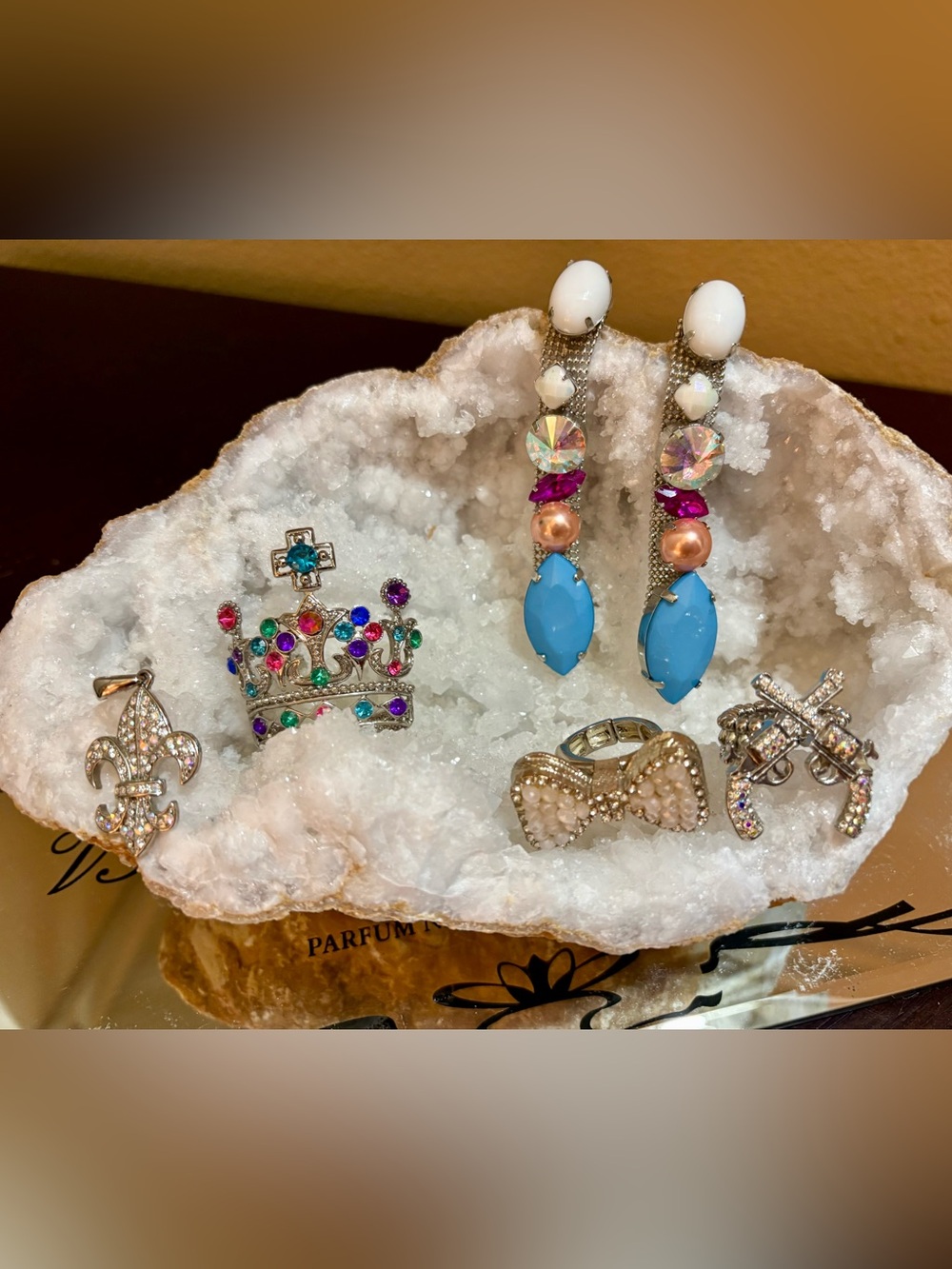 Y2K Statement Jewelry Collection- 2 Rings, Pendant, Broach and Earrings